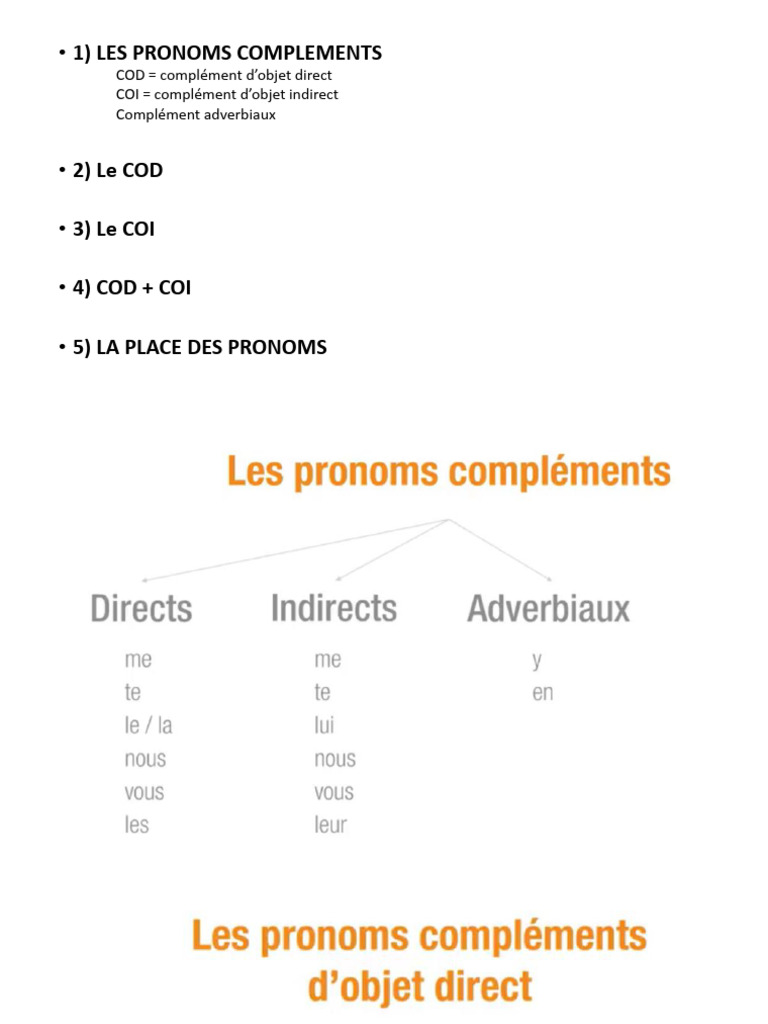 Pronoms COD et COI : Guide Pratique | PDF