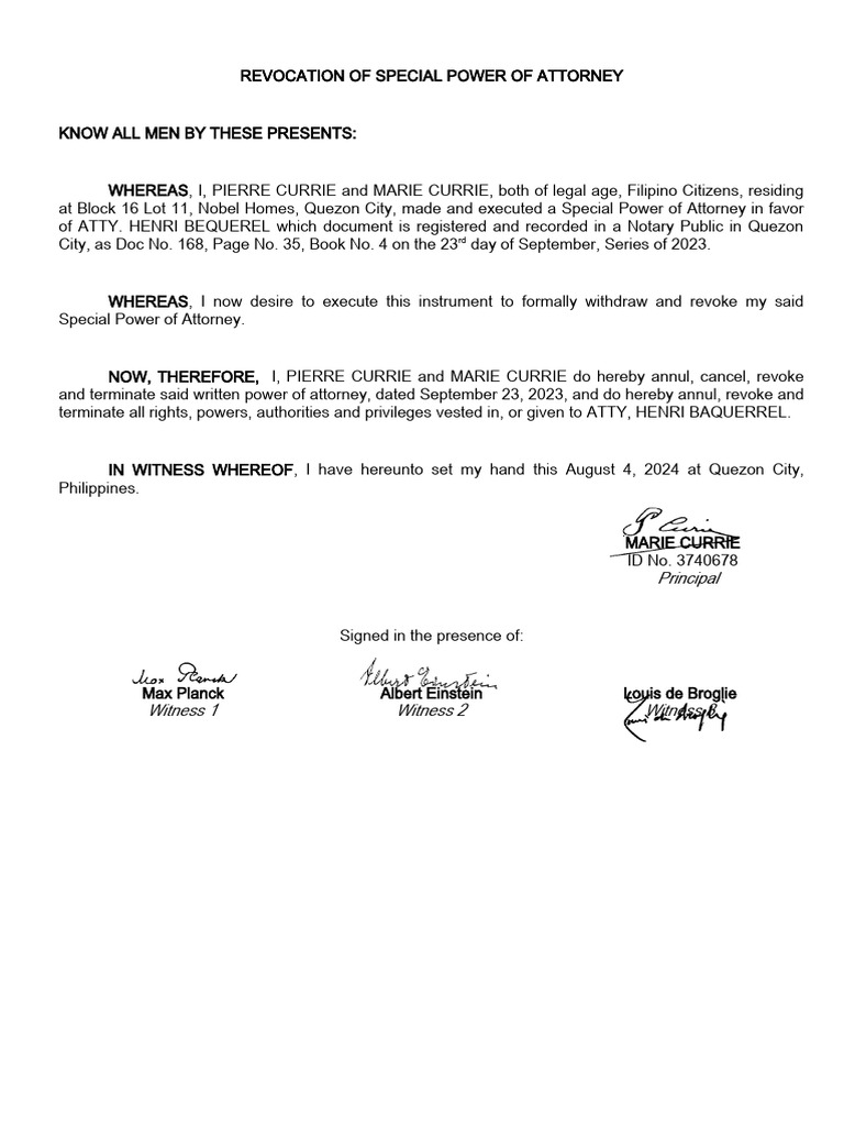 Edited REVOCATION OF SPECIAL POWER OF ATTORNEY JACOB PDF