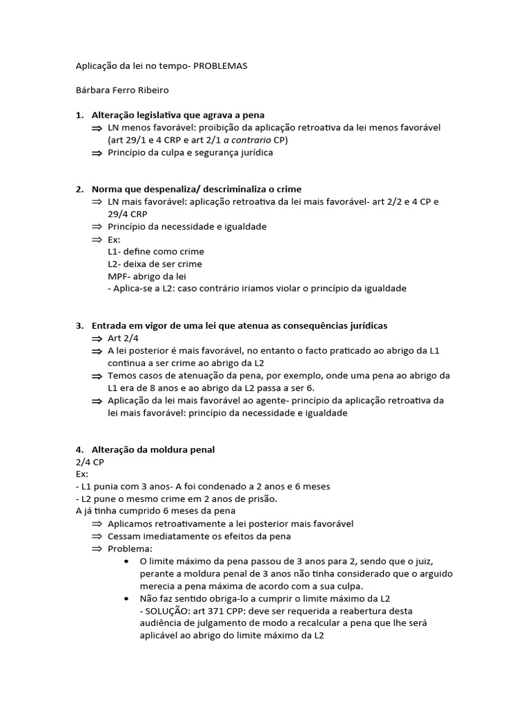 Aplica o da lei no tempo problemas pdf