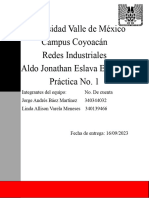 Universidad Valle de México Campus Coyoacán Redes Industriales Aldo Jonathan Eslava Escobar Práctica No. 1