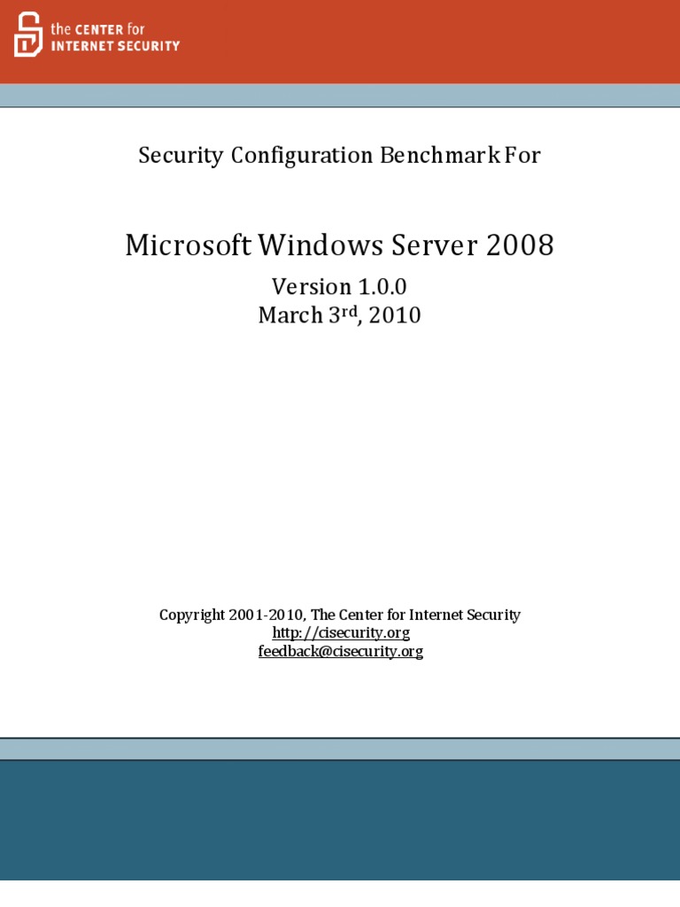 CIS Windows Server 2008 Benchmark v1.0.0 | PDF | Remote Desktop ...