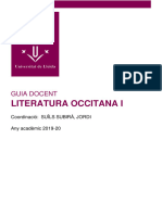 Literatura Occitana I: Guia Docent