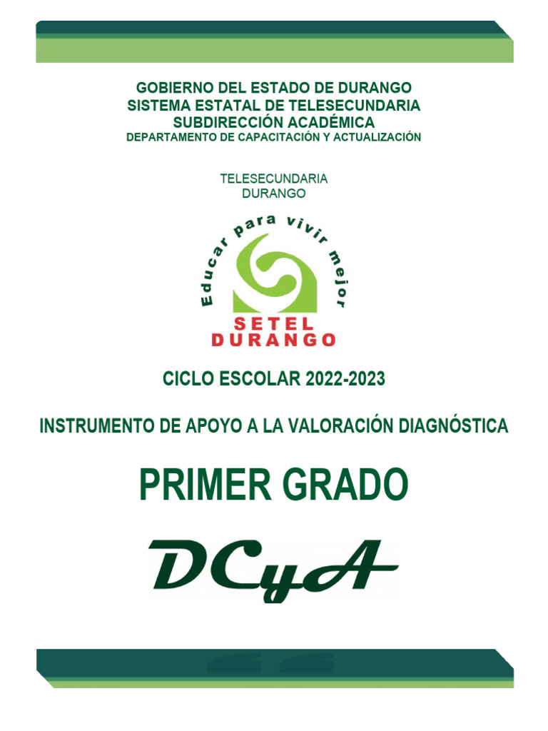 DIAGNOSTICO_PRIMERO_INSTRUMENTO_22_23_DCYA-1 | PDF | Era de iluminacion ...