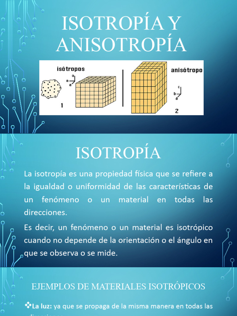 anisotropía, Definición y ejemplos de uso