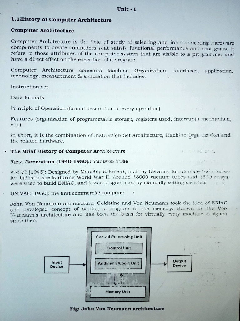 COA UNIT 1 NOTES | PDF
