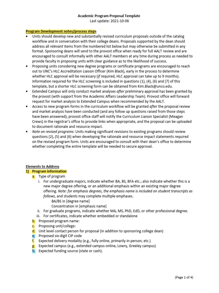 Proposal Template 1 PDF Curriculum Academic Degree