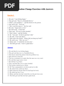 Narration Change Exercises