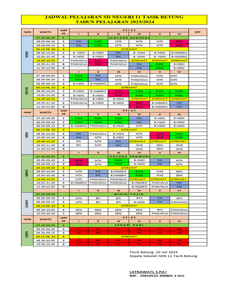 Jadwal Baru Tahun 2023 & 2024 | PDF