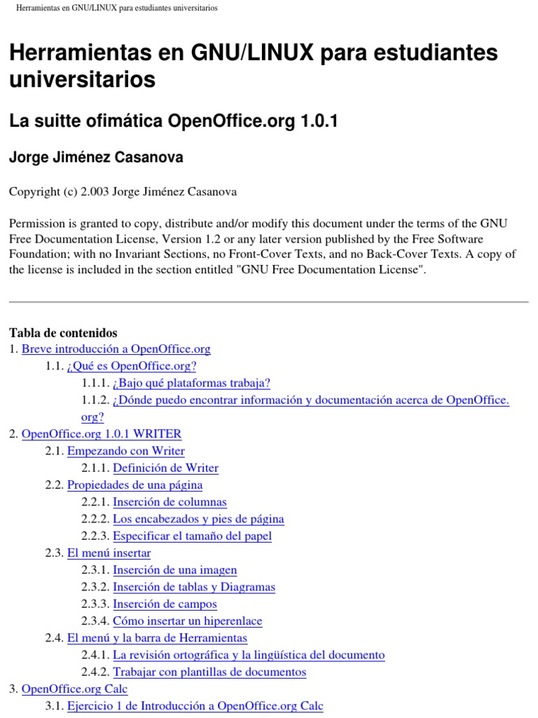 Manual Open Office | PDF | Hipervínculo | Ventana (informática)