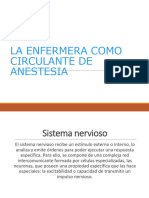 La Enfermera Como Circulante de Anestesia