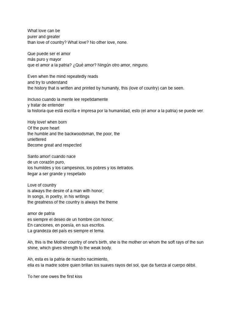 Love of Country English Spanish PDF