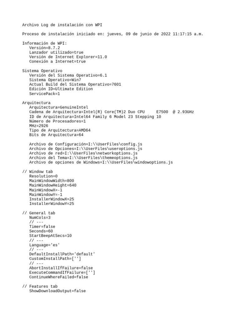 WPI Log | PDF | Software | Informática