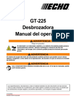GT-225 Desbrozadora Manual Del Operador: Peligro de Quemadura