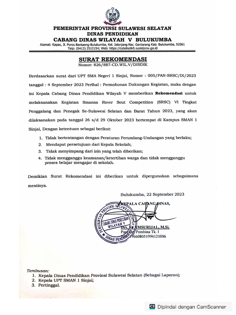SURAT REKOMENDASI-1 | PDF