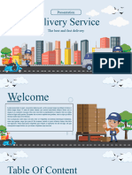 Blue and Teal Illustrated Delivery Service Presentation