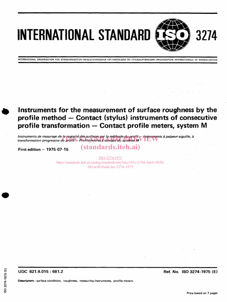 Iso-3274-1975 Preview | PDF