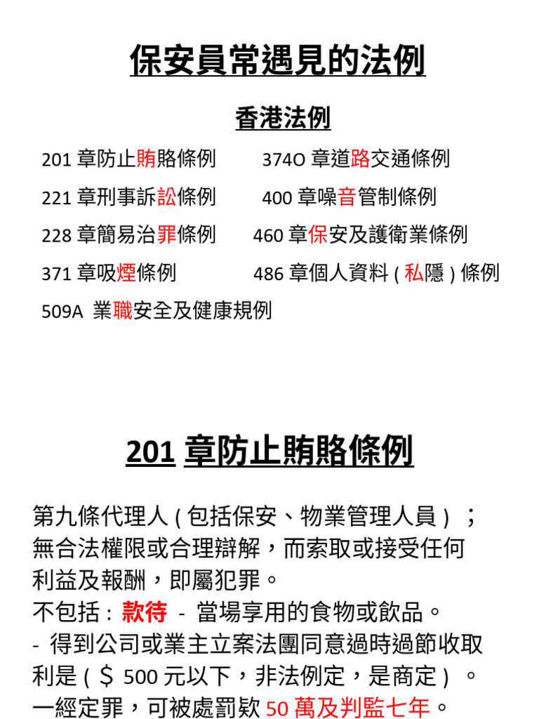 000 保安員常遇見的法例| PDF