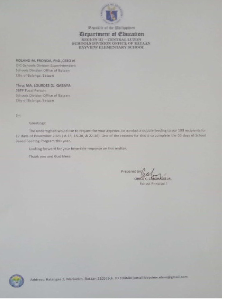 Justification letter pdf