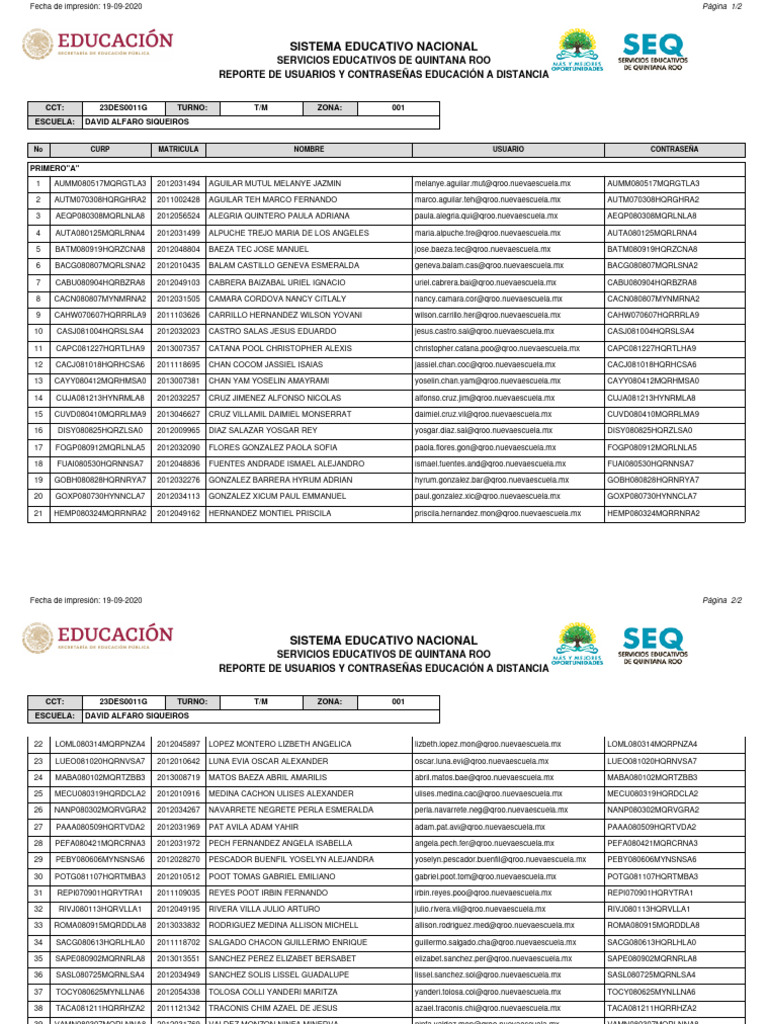 Reporte de Usuarios Silceq V2 | PDF