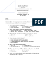 Science 11 Assessment Test