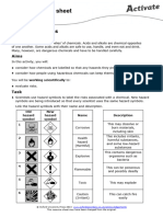 Acid and Alkali Activity Sheet