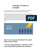 4.2 How To Recruit The Right People