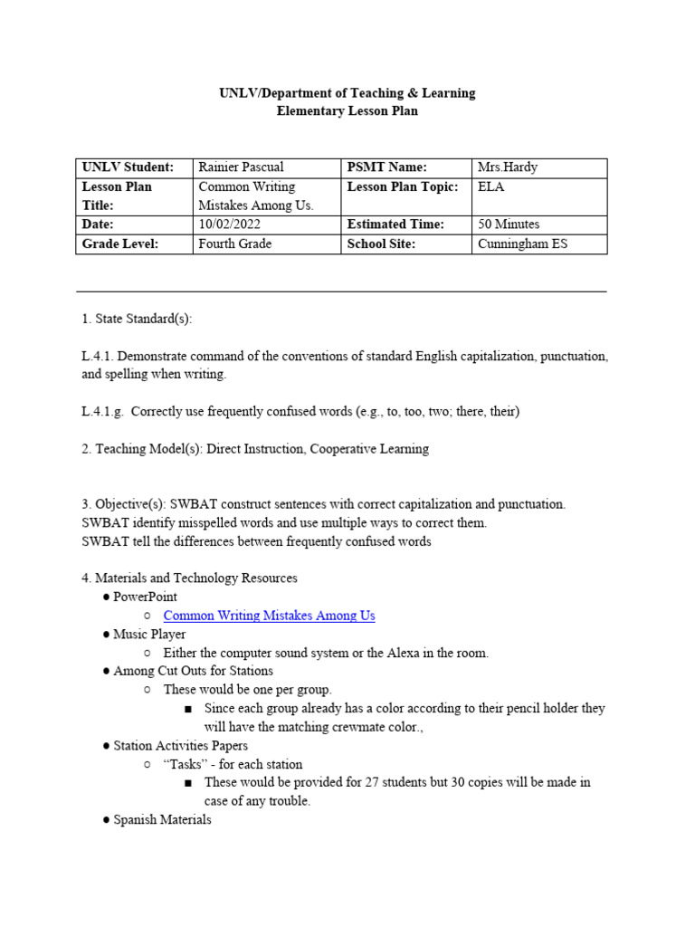 lesson plan 1 2 PDF
