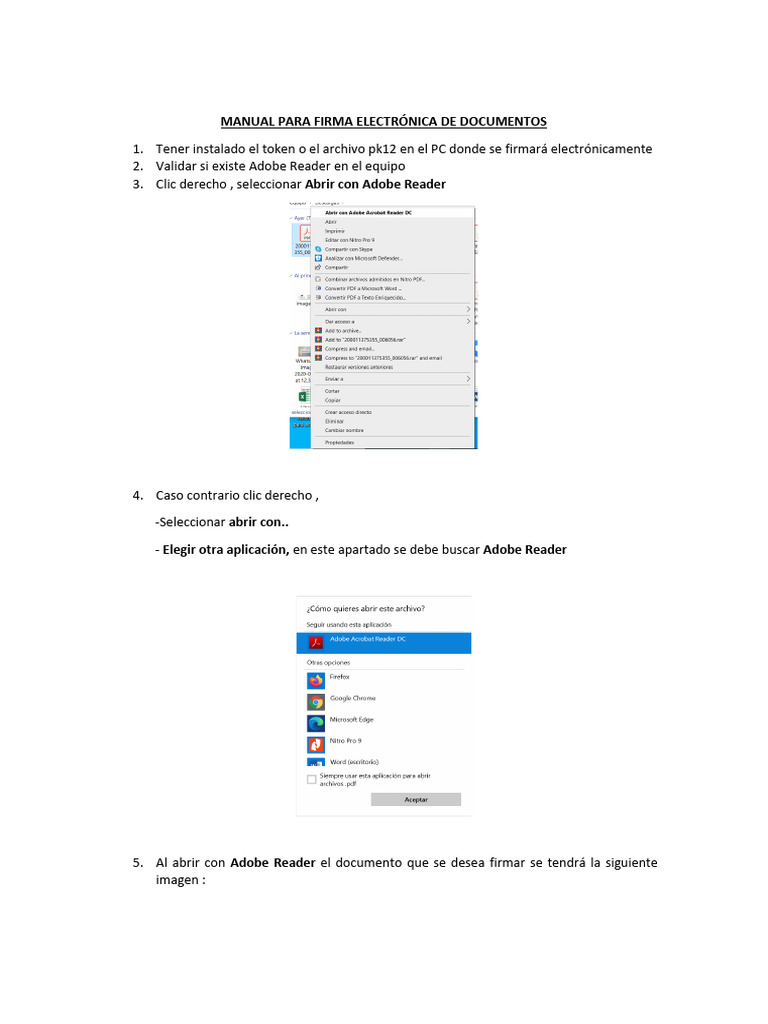 Manual para Firma Electronica de Documentos | PDF