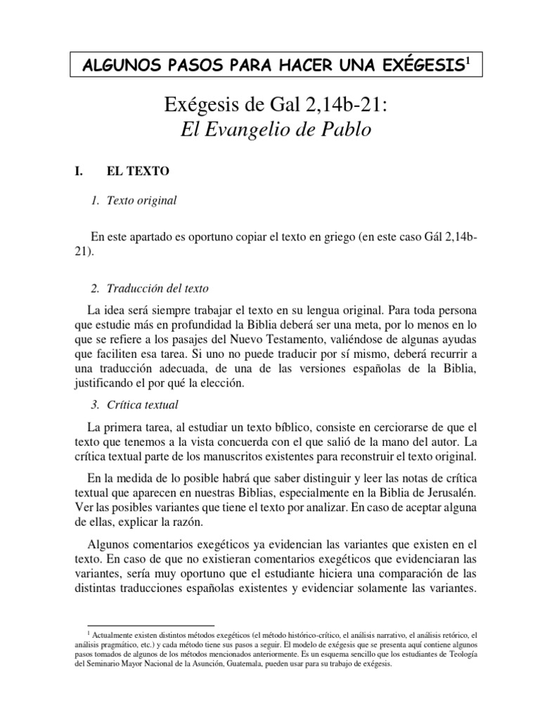 Pasos Para Una Exegesis Biblica Ejemplos