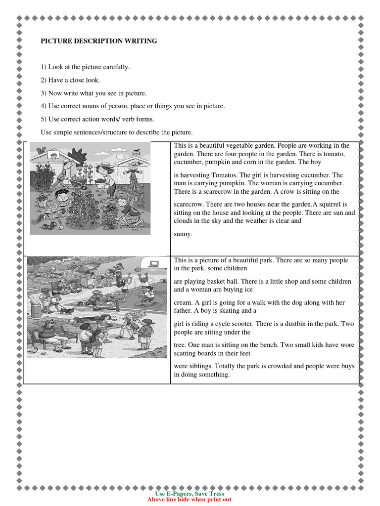 Picture Descriptions for Kids | PDF