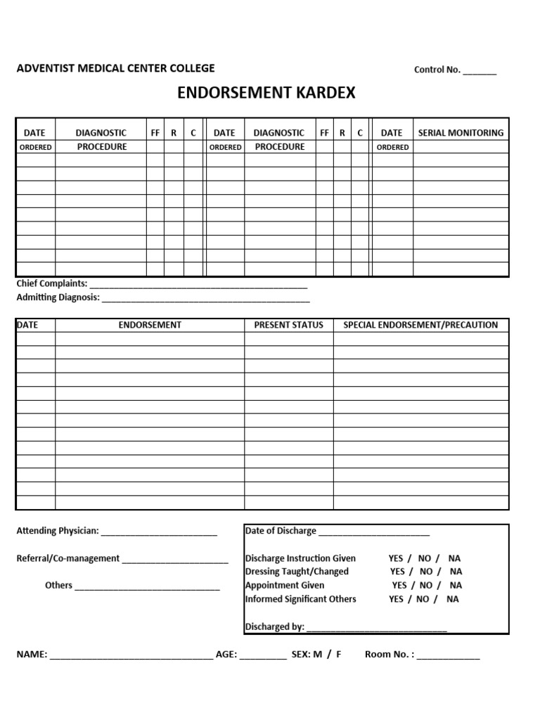 Endorsement-Kardex-1 | PDF