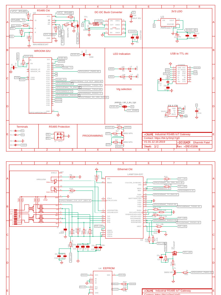 Industrial RS485 IoT Gateway Schematic_PCBWay Community | PDF