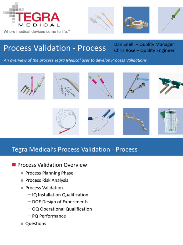 Tegra Medical Process Validation Overview | PDF