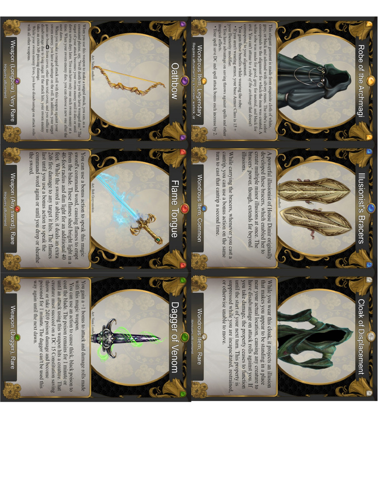Magic Item Cards PDF