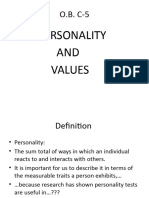 O.B. C-5 Personality and Values