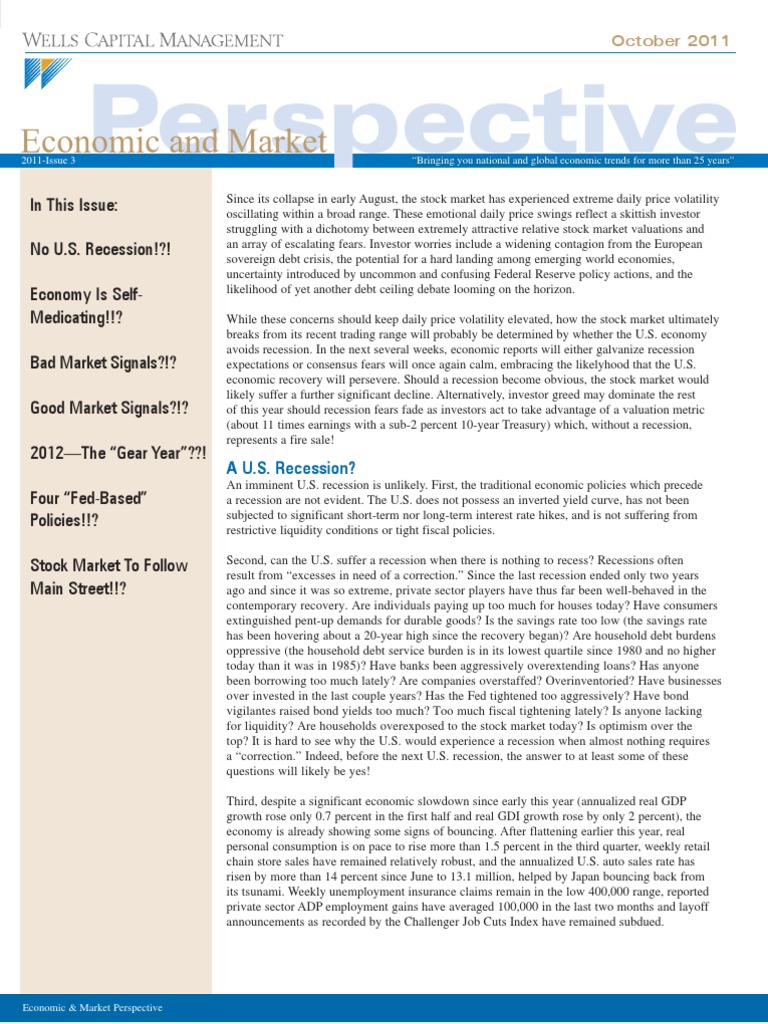 Economic and Market: A U.S. Recession? | PDF | Recession | Unemployment