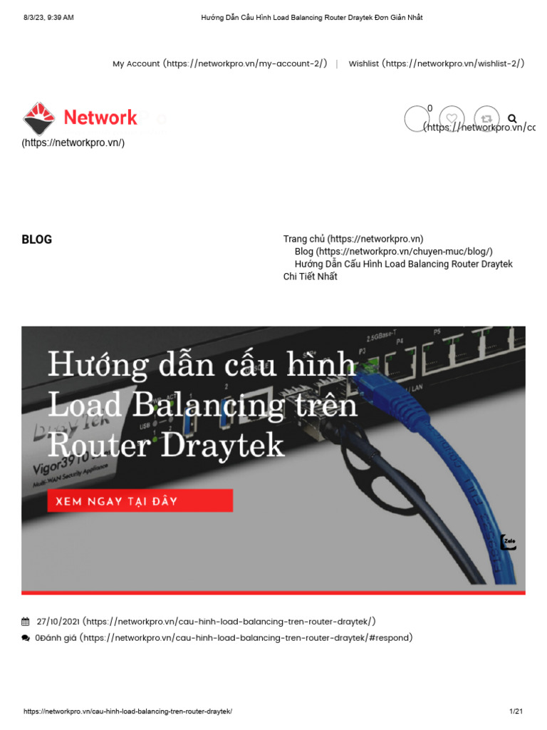 Hướng Dẫn Cấu Hình Load Balancing Router Draytek Đơn Giản Nhất ...