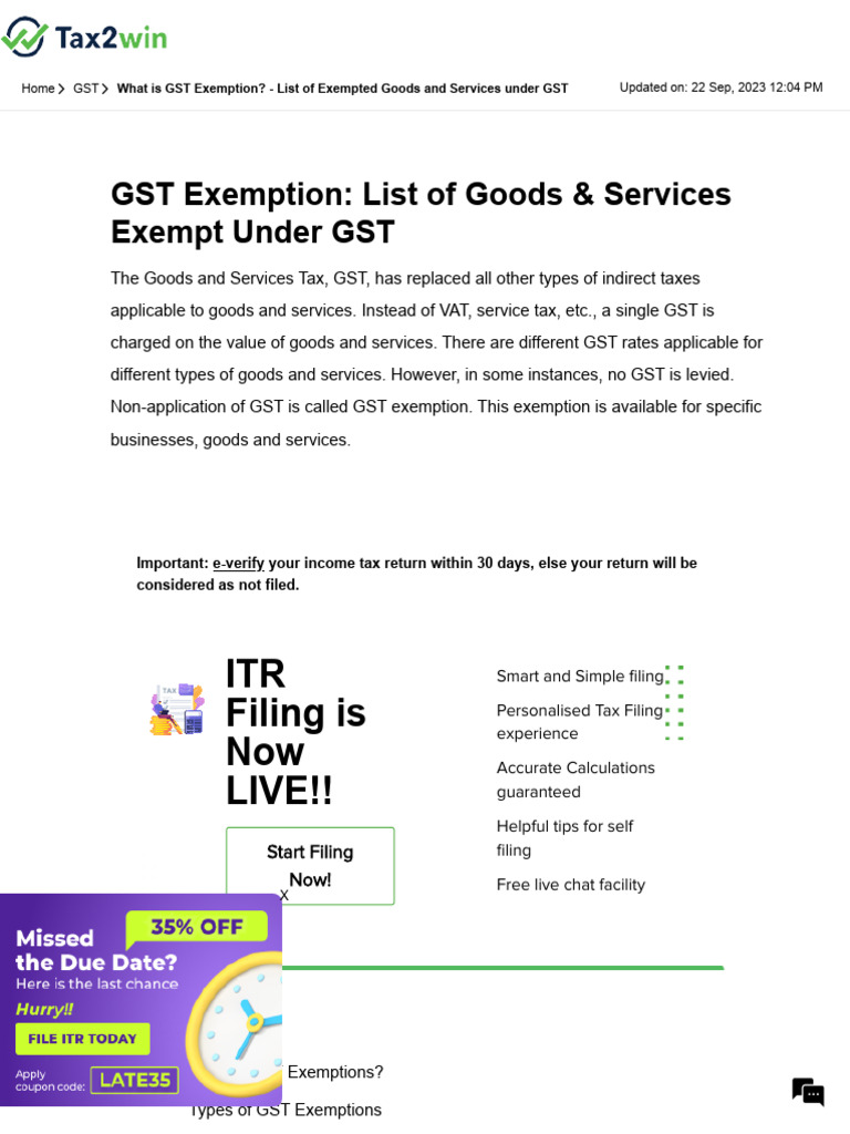 What is GST Exemption_ List of Exempted Goods and Services under GST
