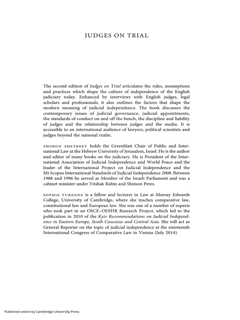 Judges On Trial | PDF | Social Science