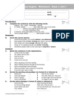 ESP Business English - Worksheet - Book 1, Unit 1