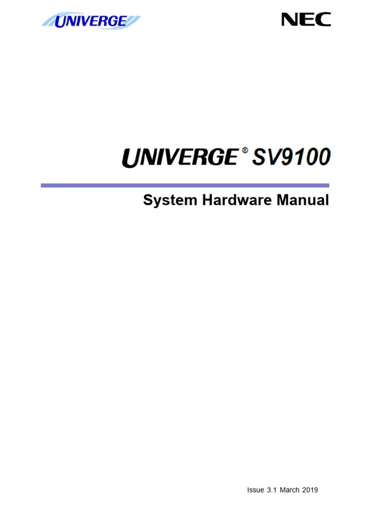 SV9100 Hardware Manual v3.1 EN | PDF