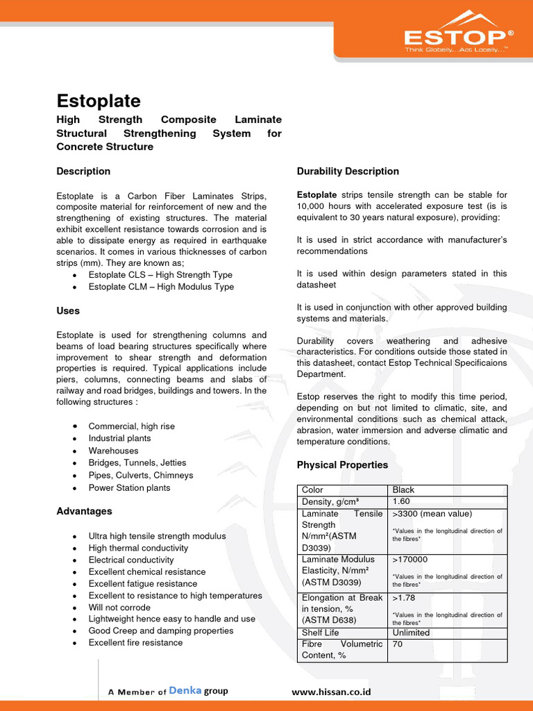 ESTOP TDS - Estoplate Rev03techVIII20 | PDF