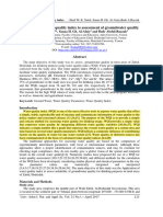 Application of Water Quality Index To Assessment o