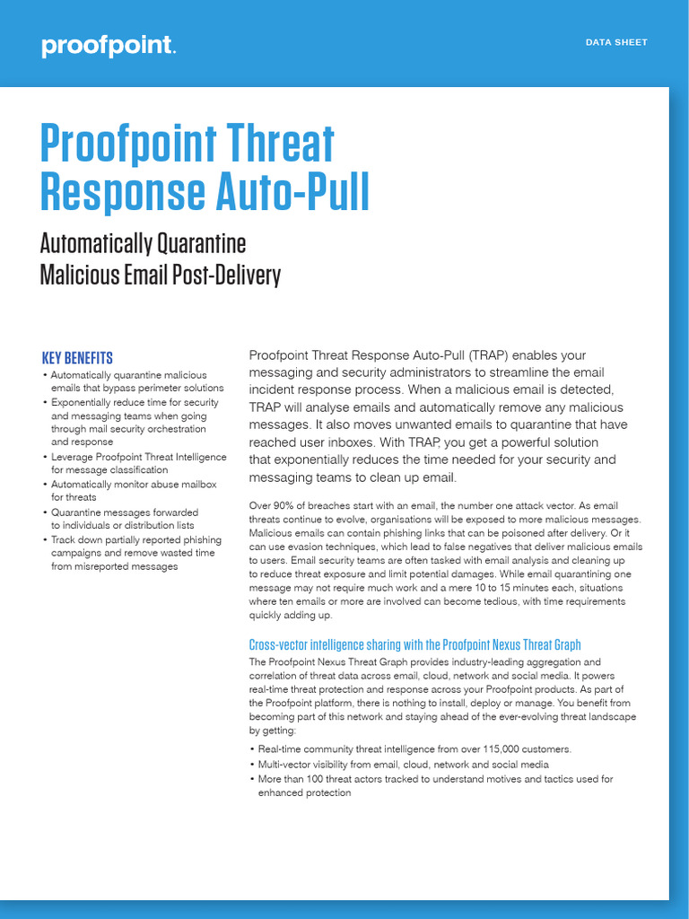 PFPT Uk Ds Threat Response Auto Pull | PDF