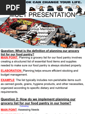 MUET GROCERY LIST PRESENTATION 