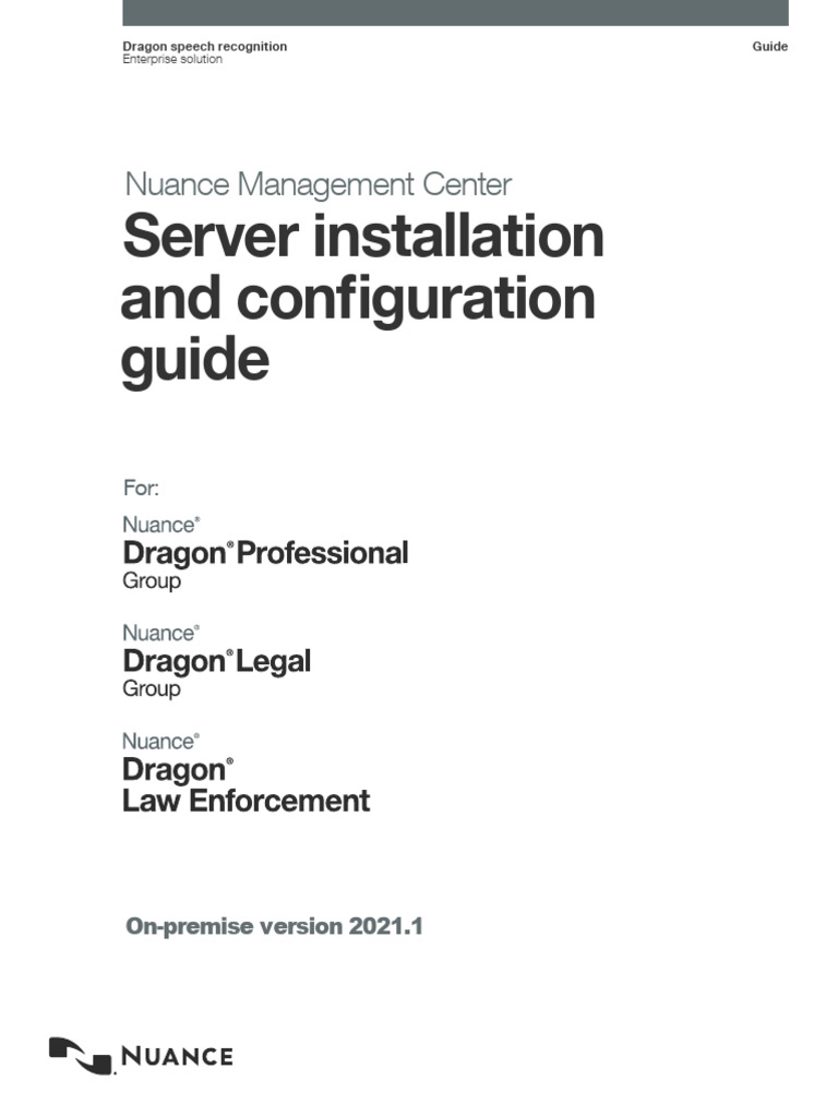 Gd nuance management center server installation configuration guide on
