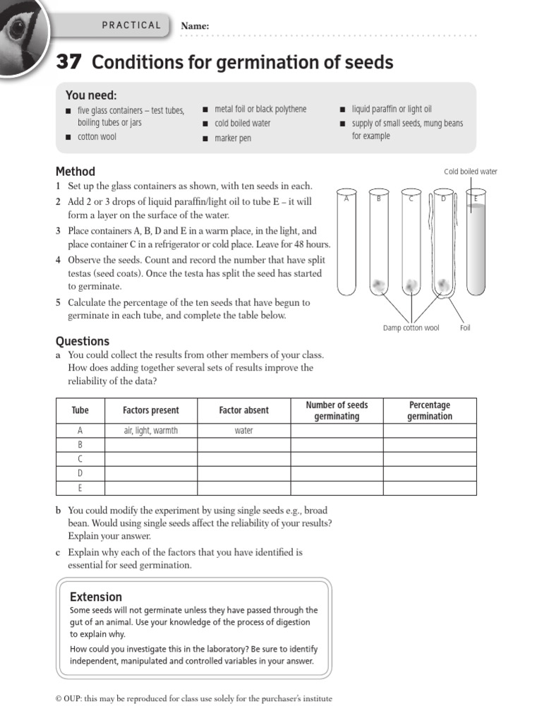 IGCSE BIO - TB Practical Activities37 | PDF