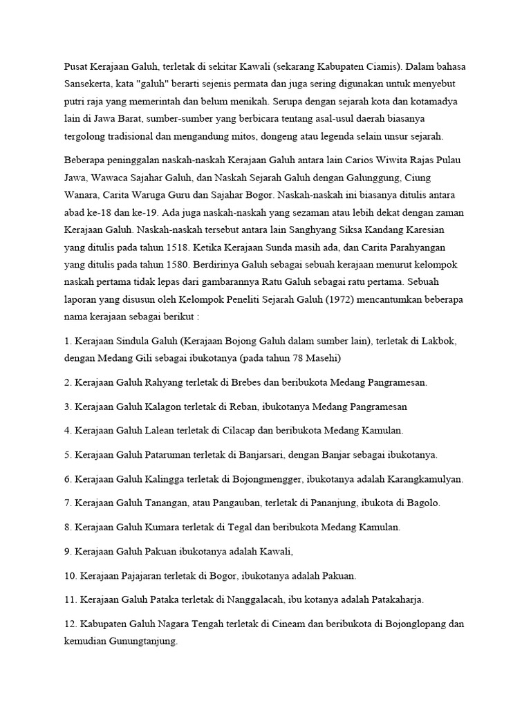 Pusat Kerajaan Galuh | PDF