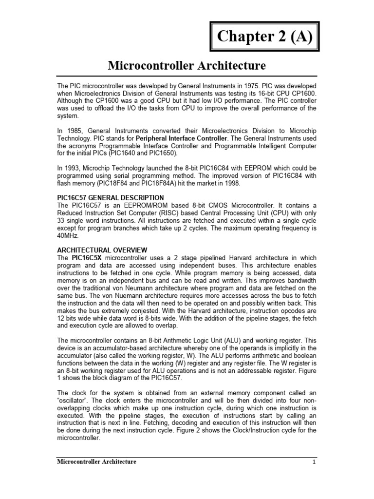 Microcontroller Architecture 2A | PDF