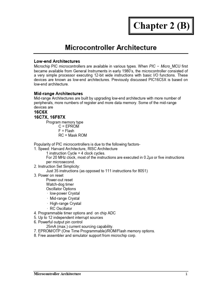 Microcontroller Architecture 2B | PDF